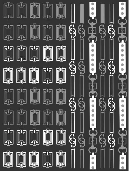 Nagelsticker - Aufkleber selbstklebend - Nail Sticker - Weiss Silber Ketten Ramen